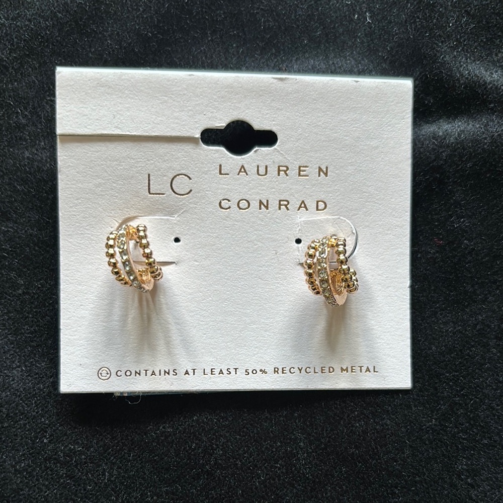 NWT-LC Lauren Conrad Gold Fan-Shaped Earrings